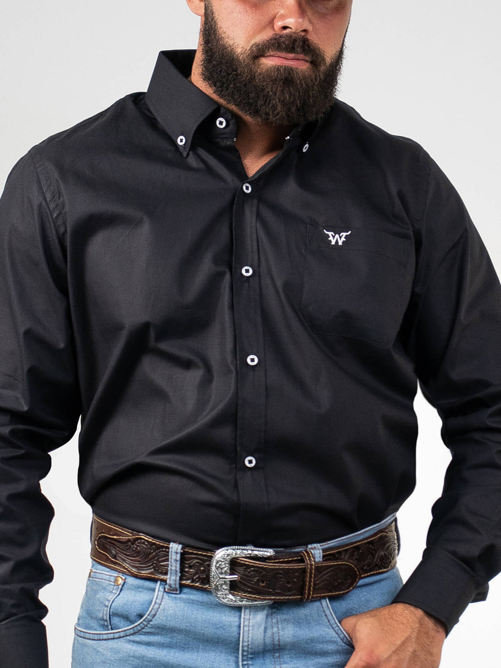 Camisa Masculina Básica com Bolso WestWorld