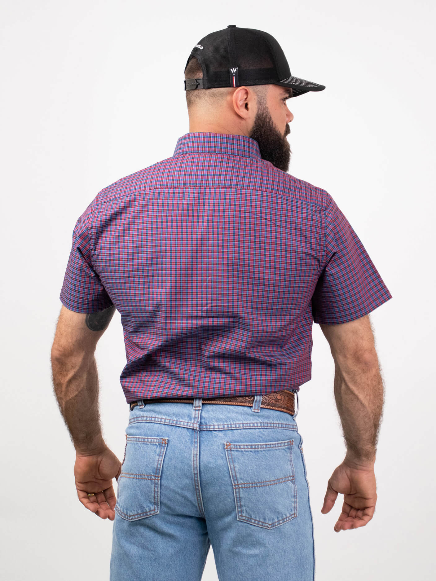 Camisa Masculina Manga Curta Xadrez WestWorld