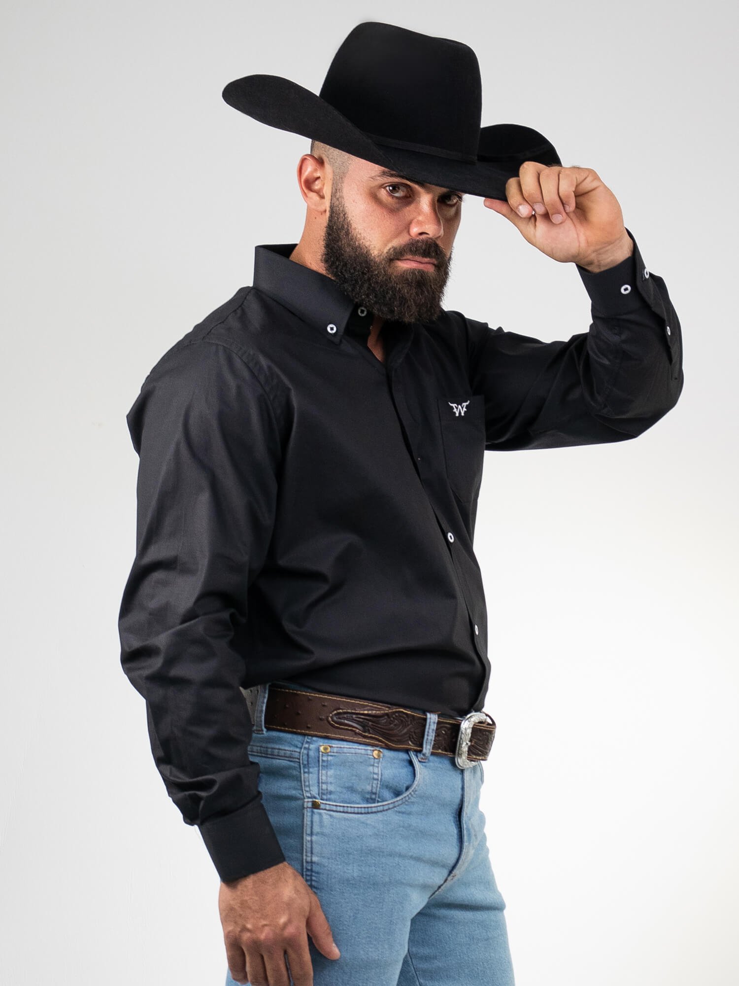 Camisa Masculina Básica com Bolso WestWorld