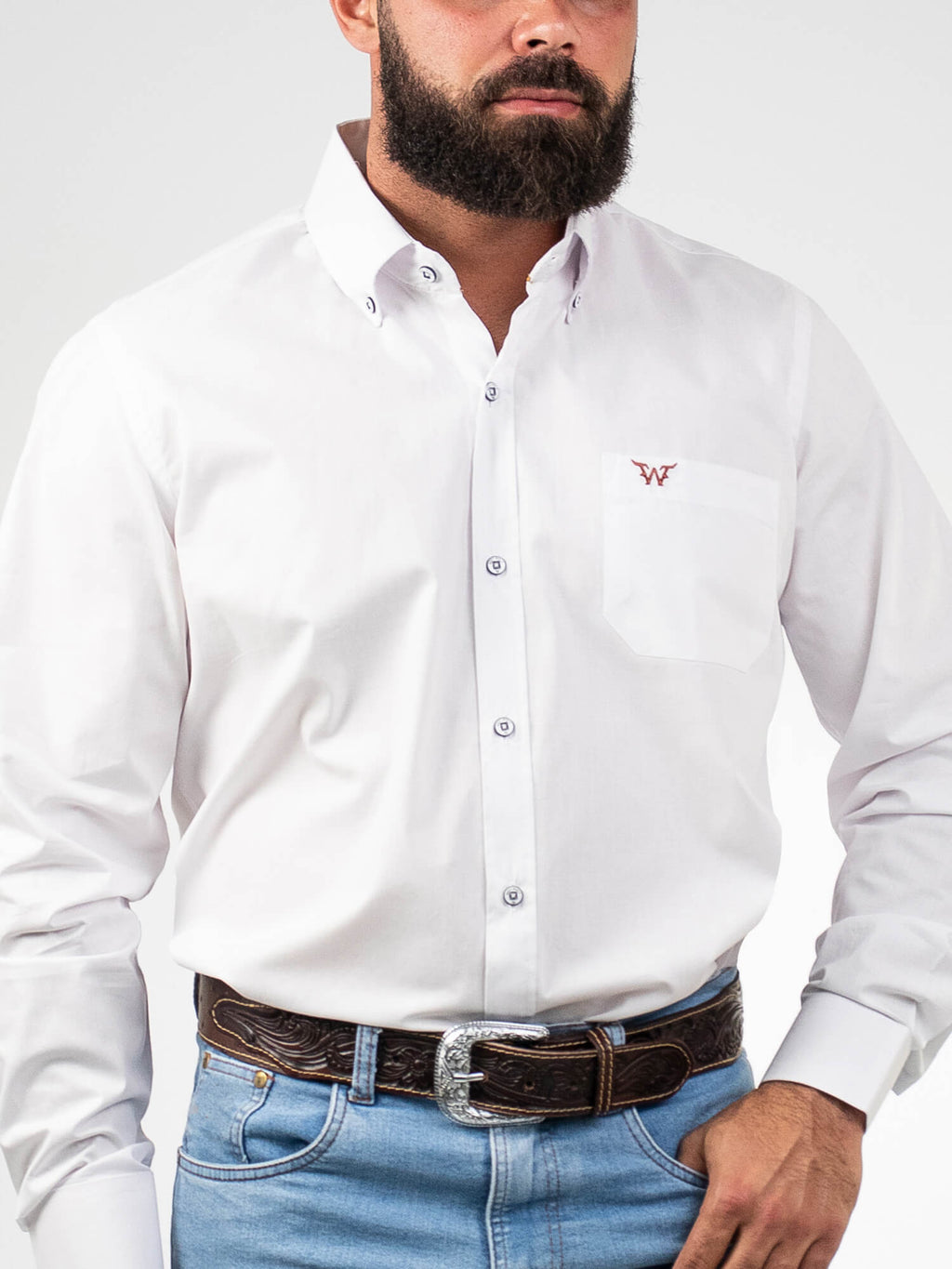 Camisa Masculina Básica com Bolso WestWorld