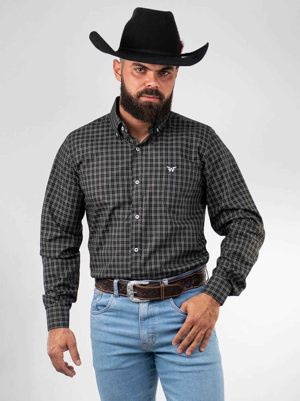 Camisa Masculina Manga Longa Xadrez WestWorld