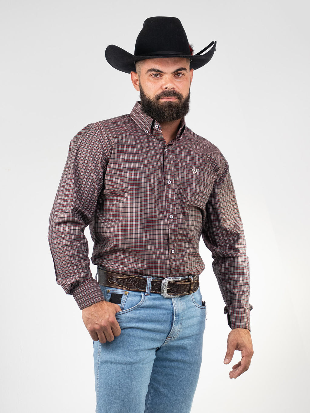 Camisa Masculina Manga Longa Xadrez WestWorld