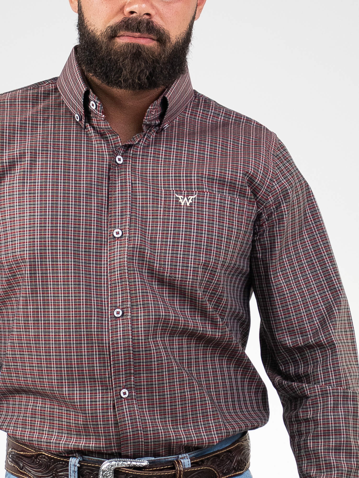 Camisa Masculina Manga Longa Xadrez WestWorld