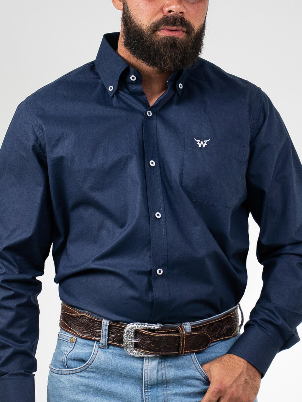 Camisa Masculina Básica com Bolso WestWorld