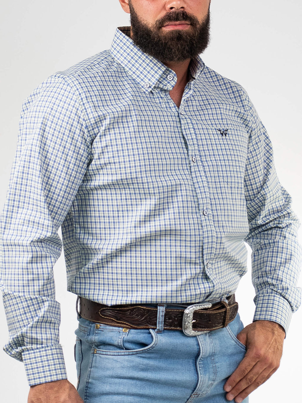 Camisa Masc ML Xadrez Algodão Egípcio WestWorld