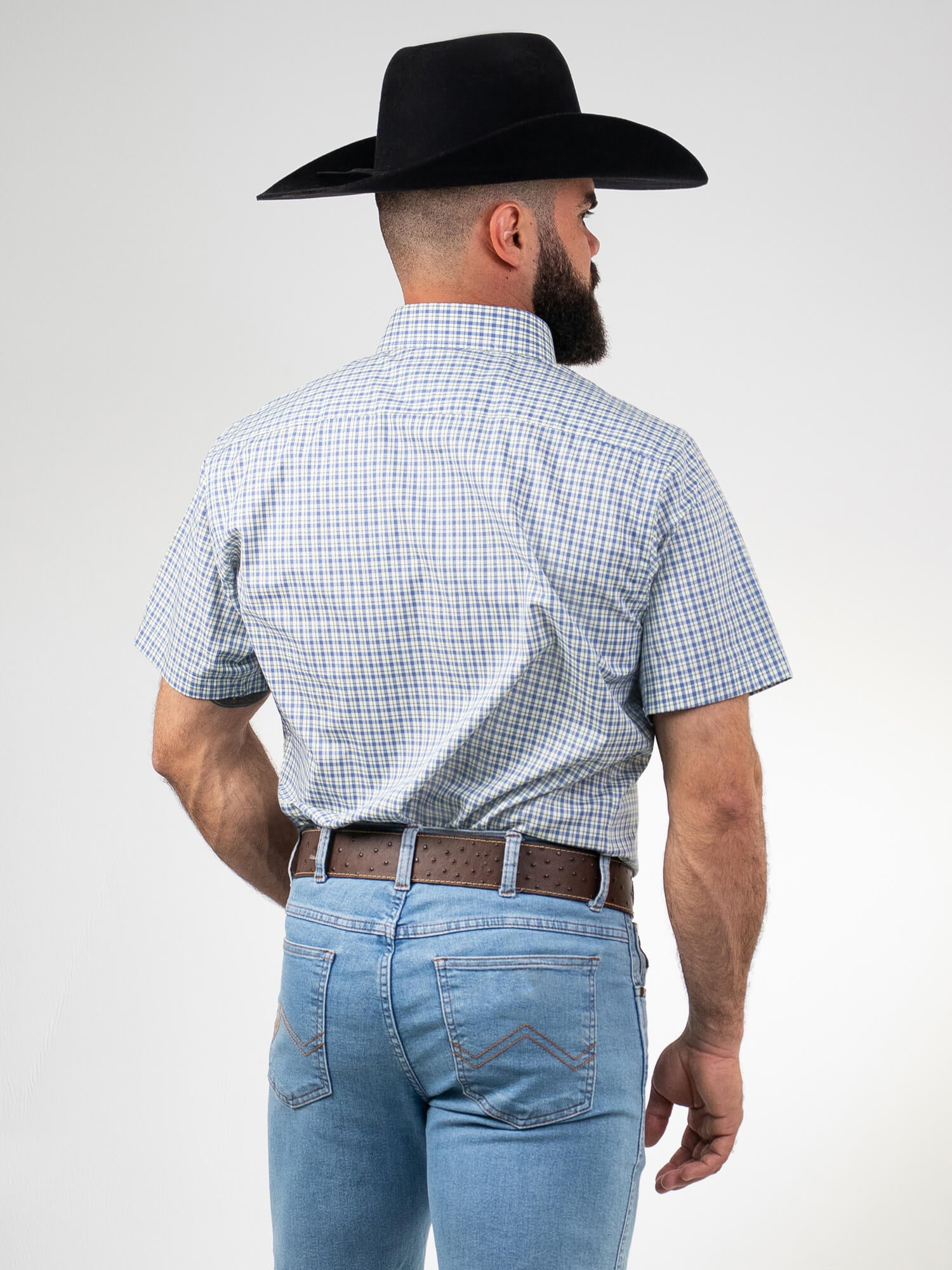 Camisa Masculina Manga Curta Xadrez WestWorld