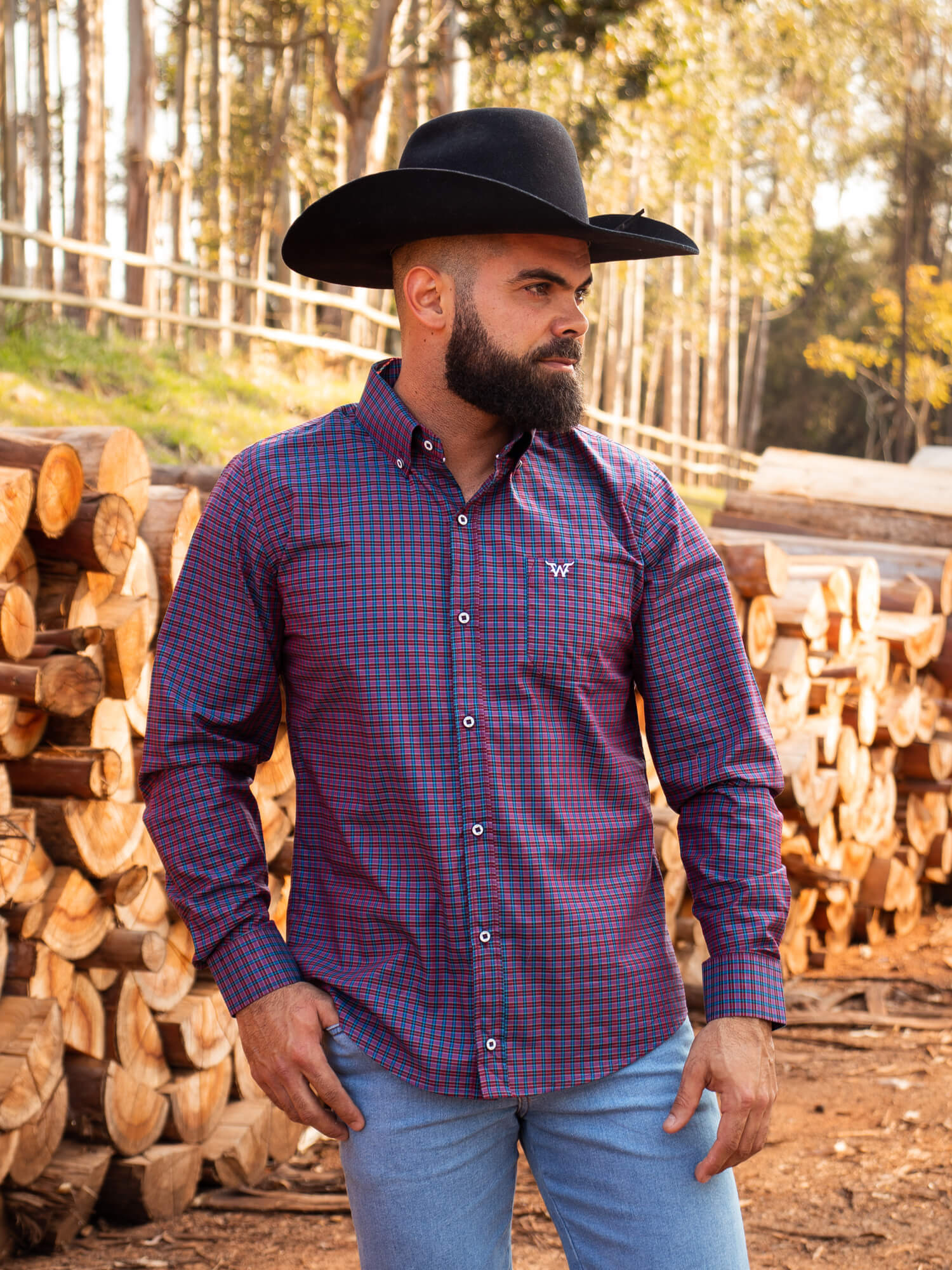 Camisa Masc ML Xadrez Algodão Egípcio WestWorld