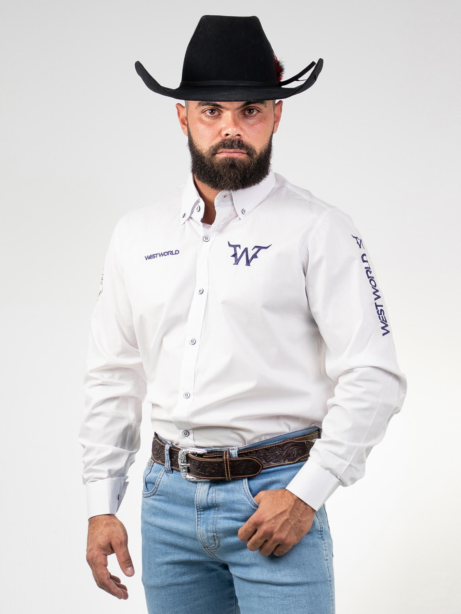 Camisa Competição Masculina Algodão Egípcio com Elastano Manga Longa