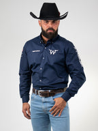 Camisa Competição Masculina Algodão Egípcio com Elastano Manga Longa