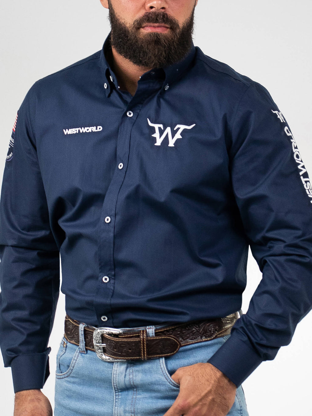 Camisa Competição Masculina Algodão Egípcio com Elastano Manga Longa