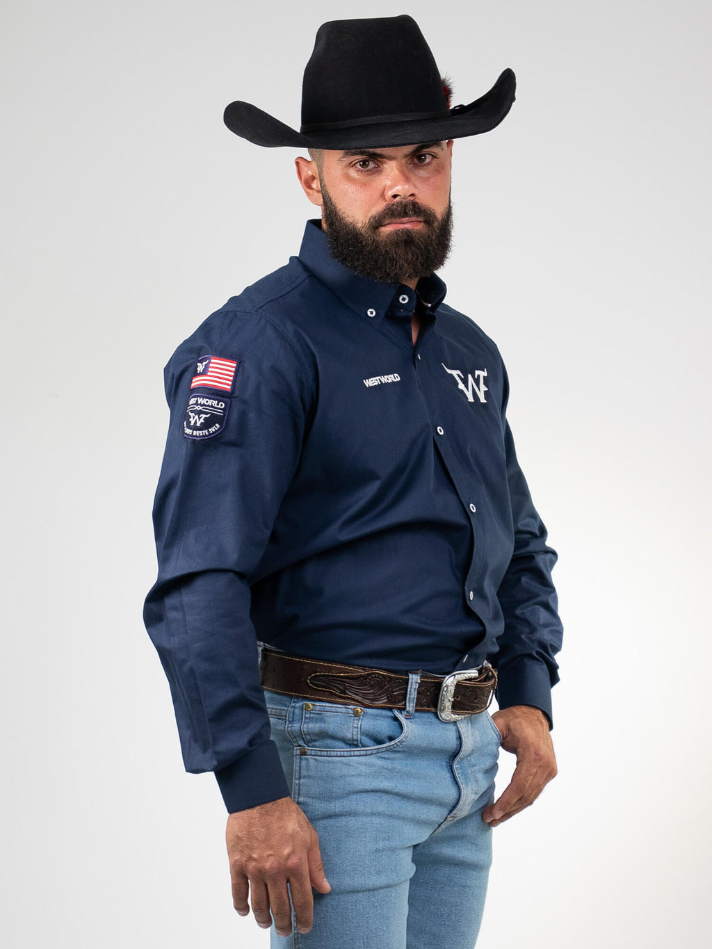 Camisa Competição Masculina Algodão Egípcio com Elastano Manga Longa
