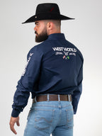 Camisa Competição Masculina Algodão Egípcio com Elastano Manga Longa