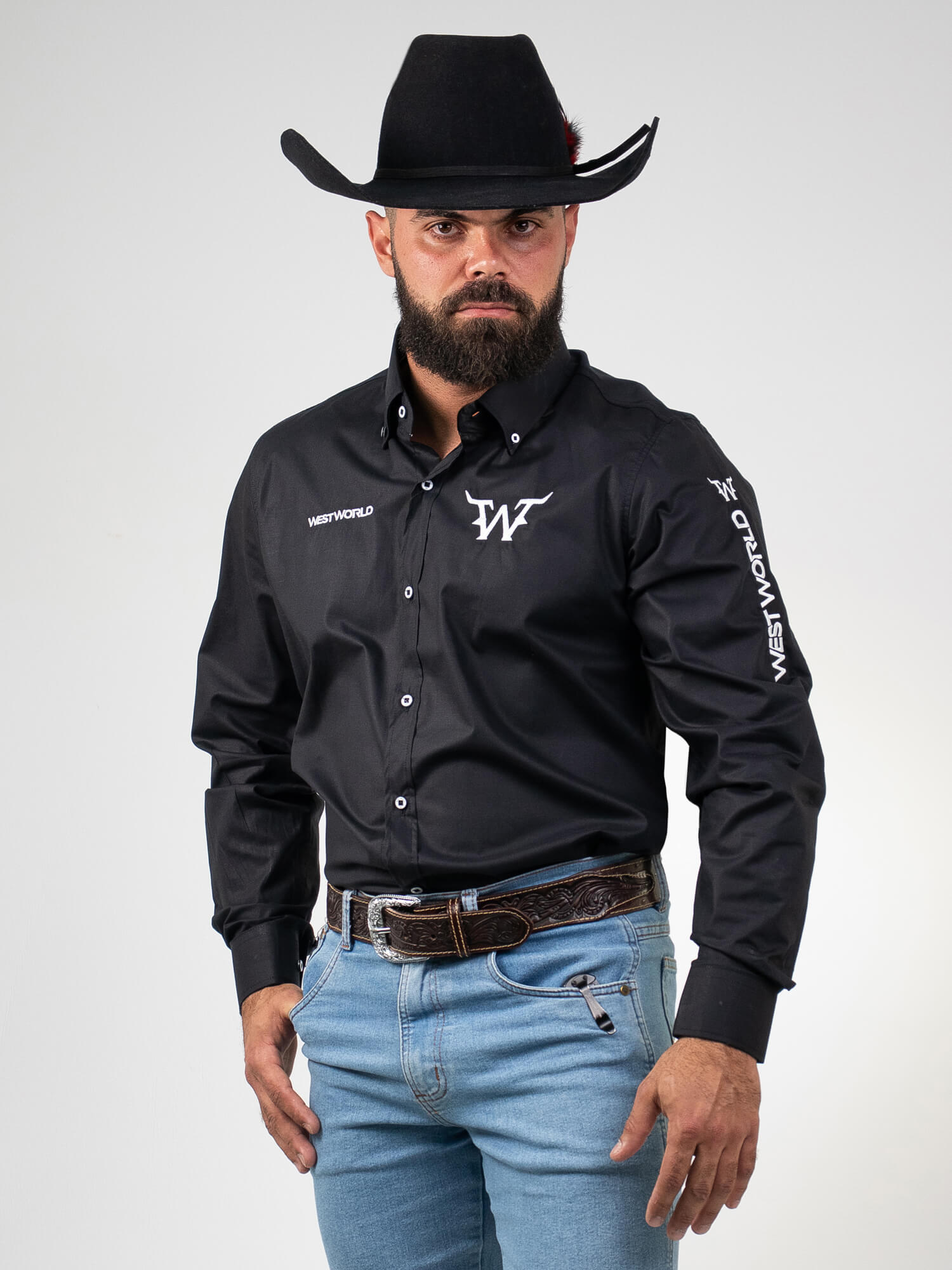 Camisa Competição Masculina Algodão Egípcio com Elastano Manga Longa