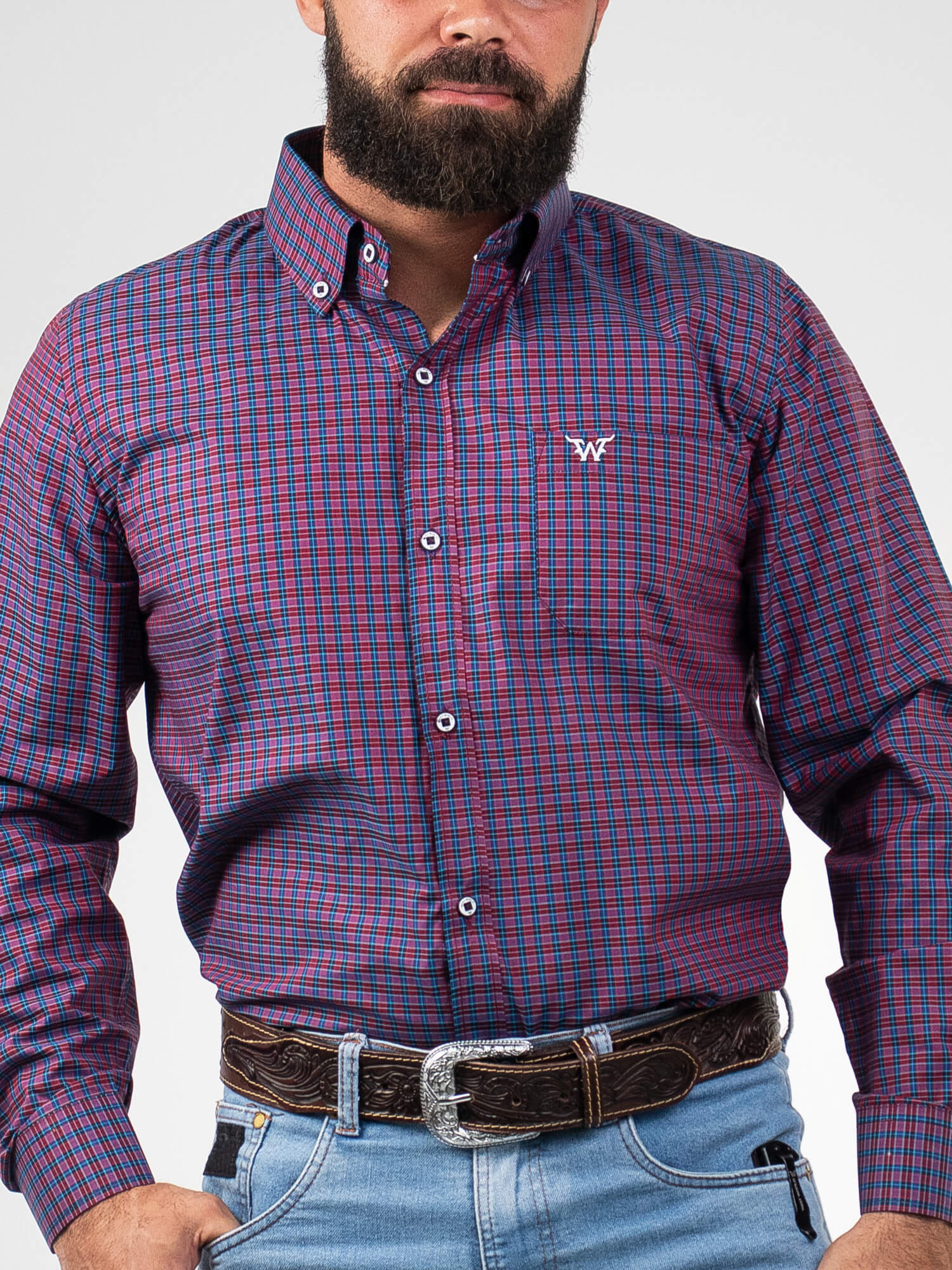 Camisa Masc ML Xadrez Algodão Egípcio WestWorld