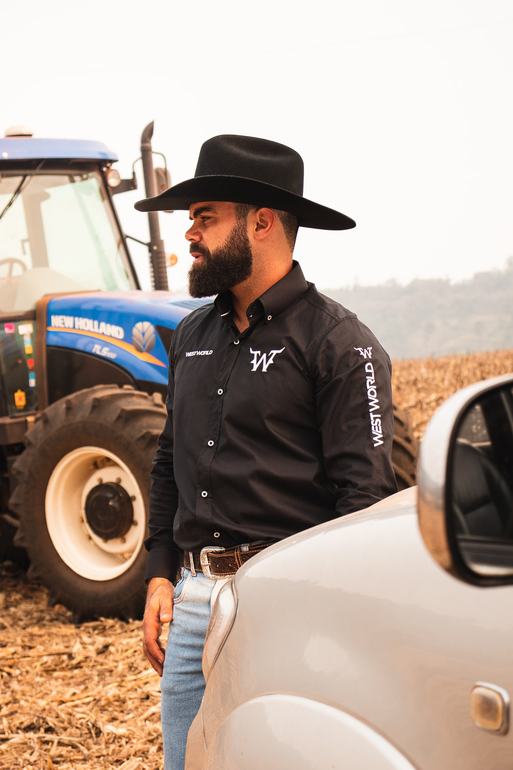Camisa Competição Masculina Algodão Egípcio com Elastano Manga Longa