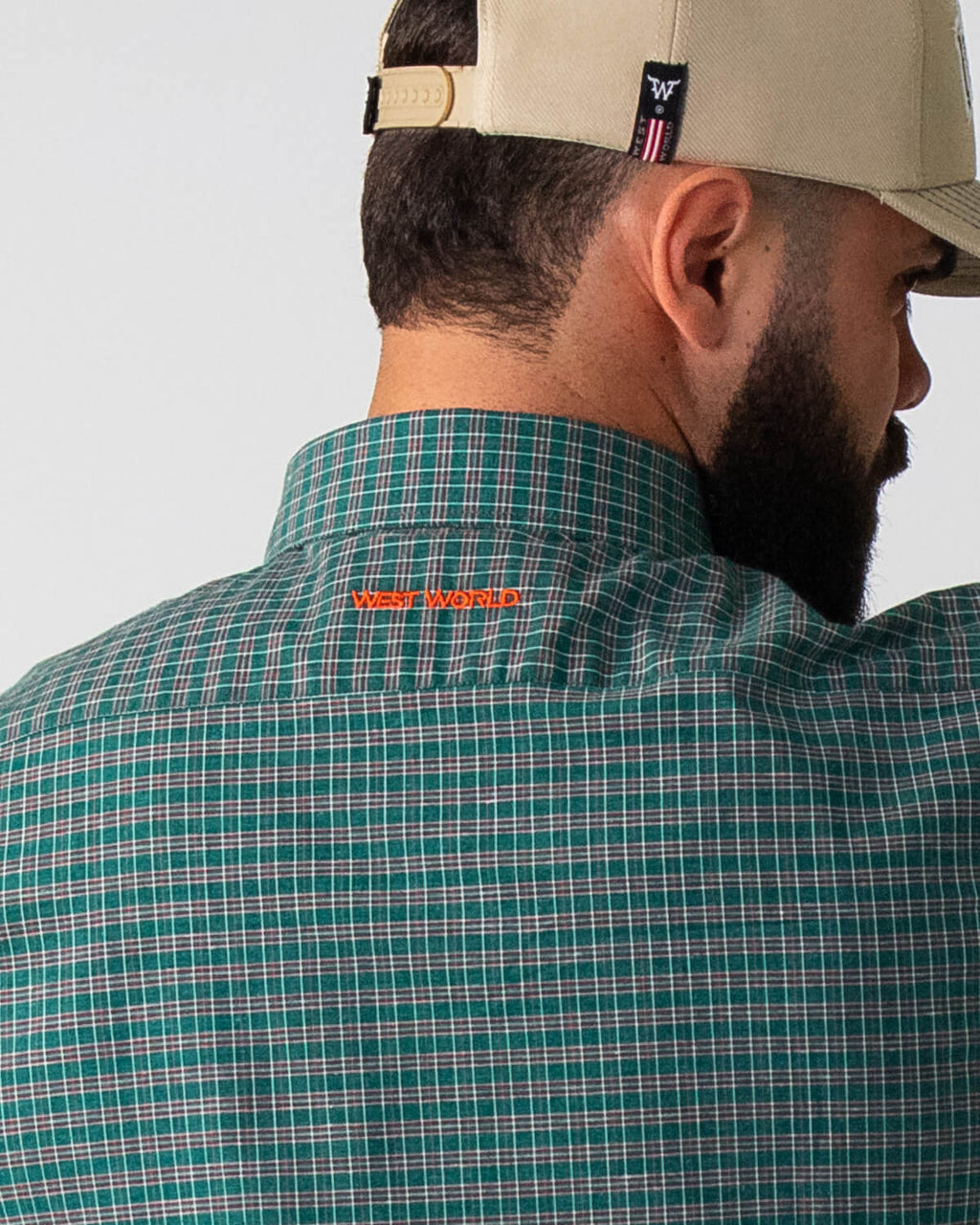 Camisa Xadrez Masculina Algodão Egípcio com Elastano Manga Curta