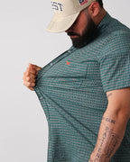 Camisa Xadrez Masculina Algodão Egípcio com Elastano Manga Curta