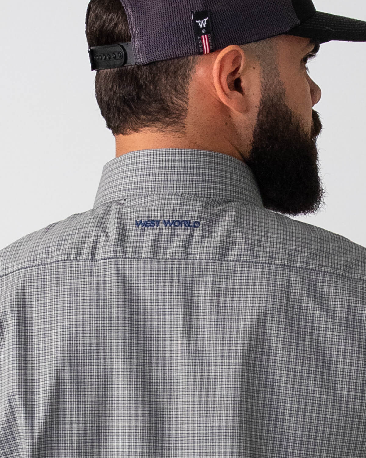 Camisa Xadrez Masculina Algodão Egípcio com Elastano Manga Curta