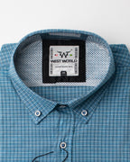 Camisa Xadrez Masculina Algodão Egípcio com Elastano Manga Curta