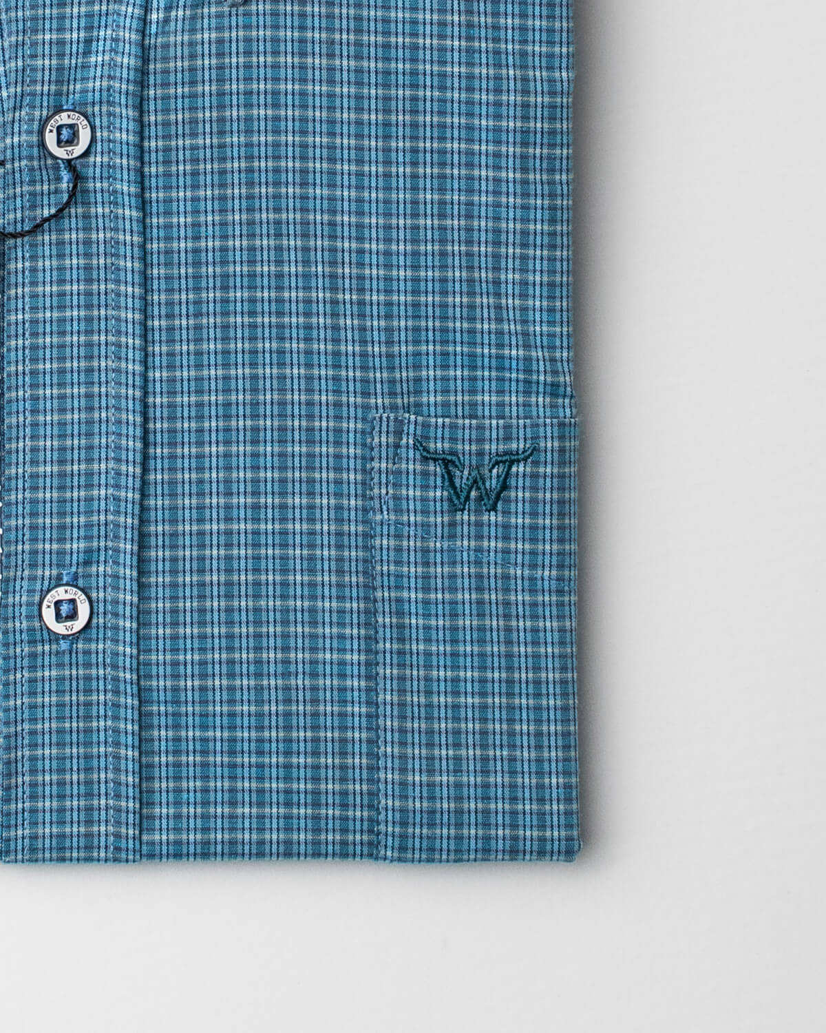 Camisa Xadrez Masculina Algodão Egípcio com Elastano Manga Curta