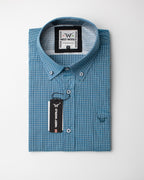 Camisa Xadrez Masculina Algodão Egípcio com Elastano Manga Curta