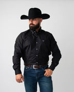 Camisa Básica Masculina Algodão Egípcio com Elastano e Bolso Manga Longa