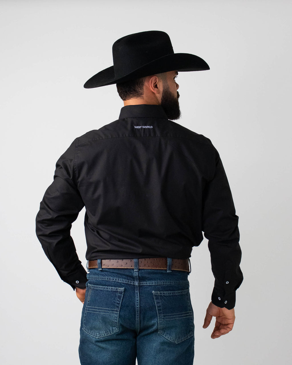 Camisa Básica Masculina Algodão Egípcio com Elastano e Bolso Manga Longa