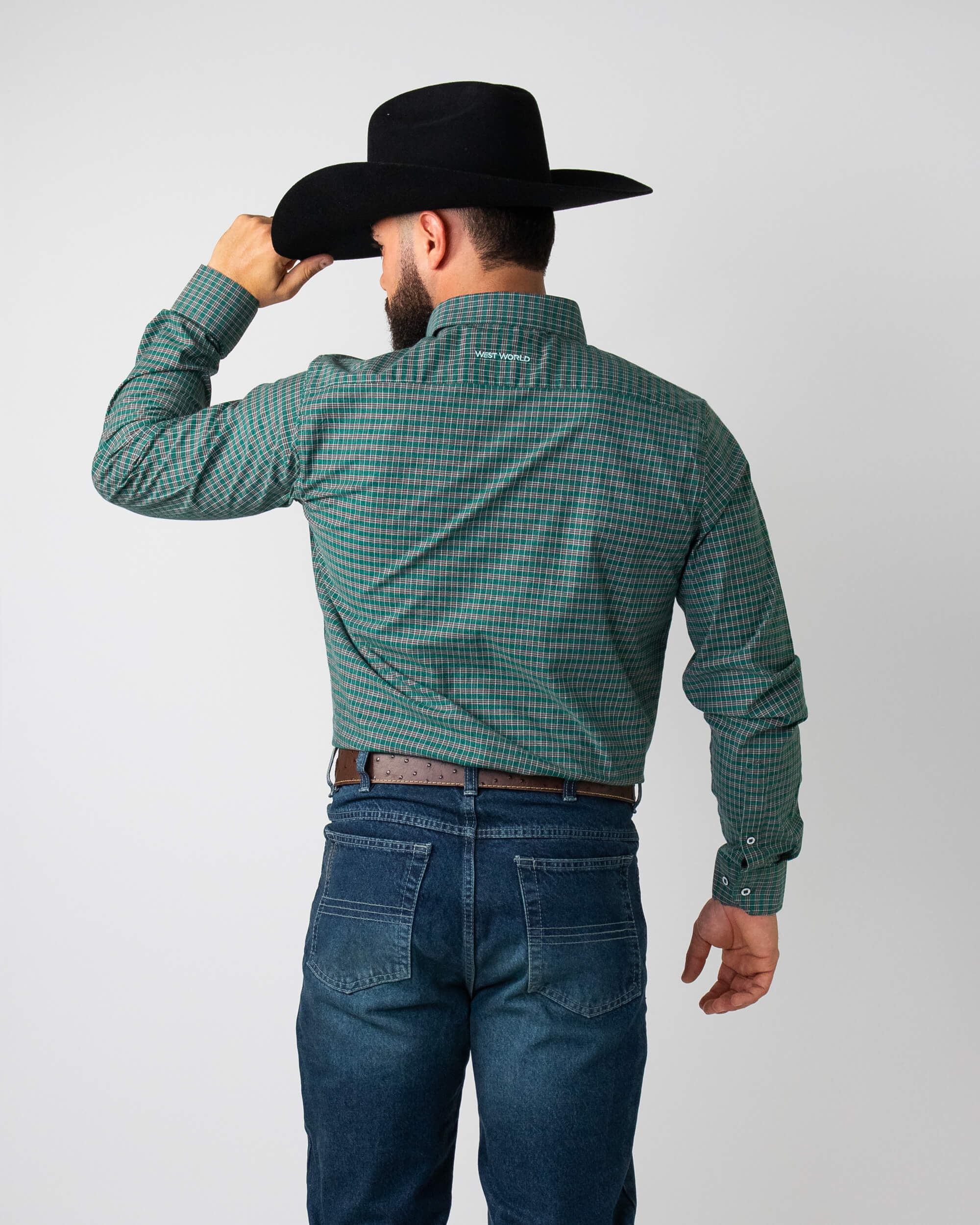 Camisa Xadrez Masculina Algodão Egípcio com Elastano Manga Longa