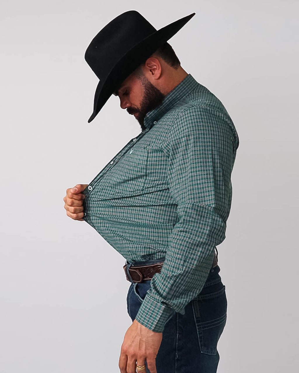 Camisa Xadrez Masculina Algodão Egípcio com Elastano Manga Longa