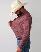 Camisa Xadrez Masculina Algodão Egípcio com Elastano Manga Longa