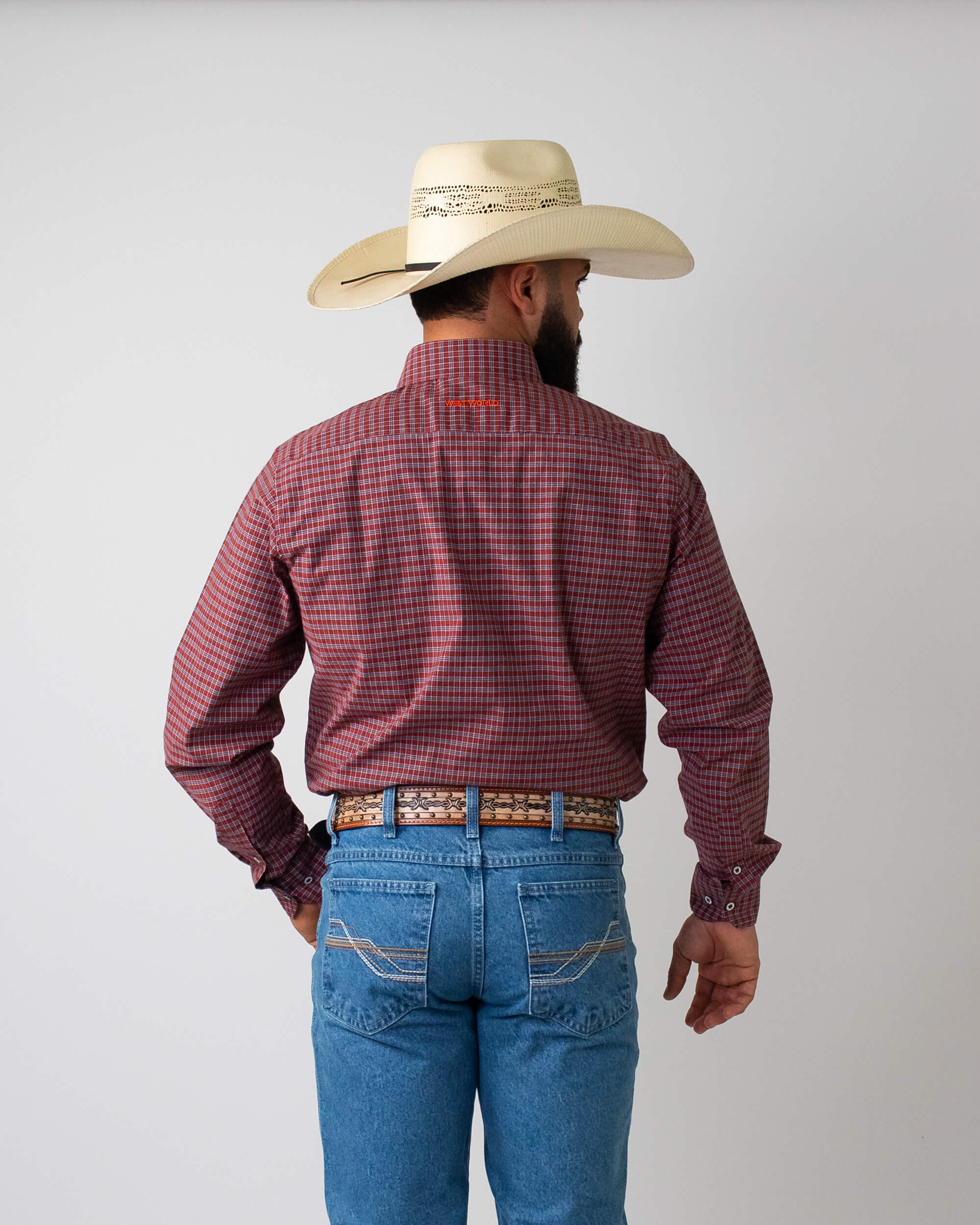 Camisa Xadrez Masculina Algodão Egípcio com Elastano Manga Longa