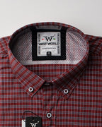 Camisa Xadrez Masculina Algodão Egípcio com Elastano Manga Longa