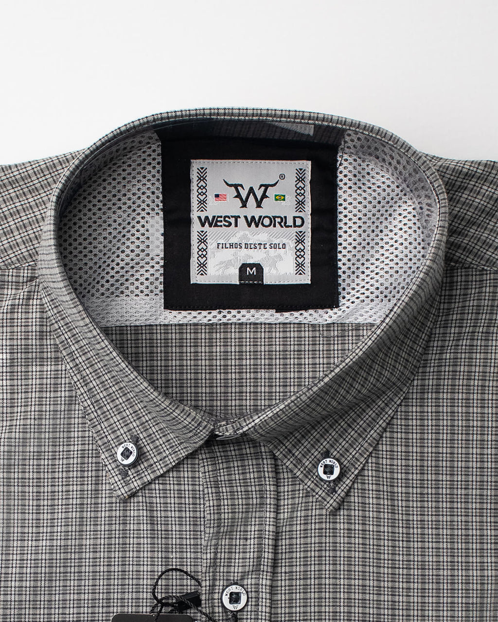 Camisa Xadrez Masculina Algodão Egípcio com Elastano Manga Longa