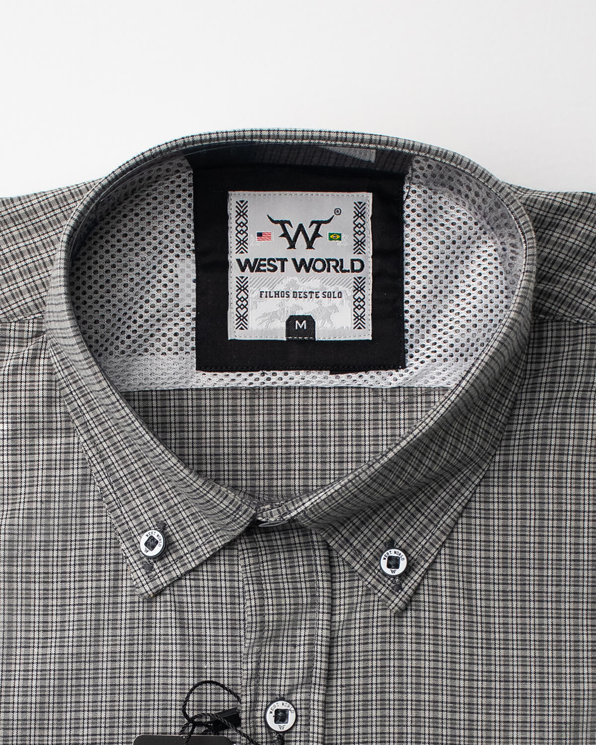 Camisa Xadrez Masculina Algodão Egípcio com Elastano Manga Longa