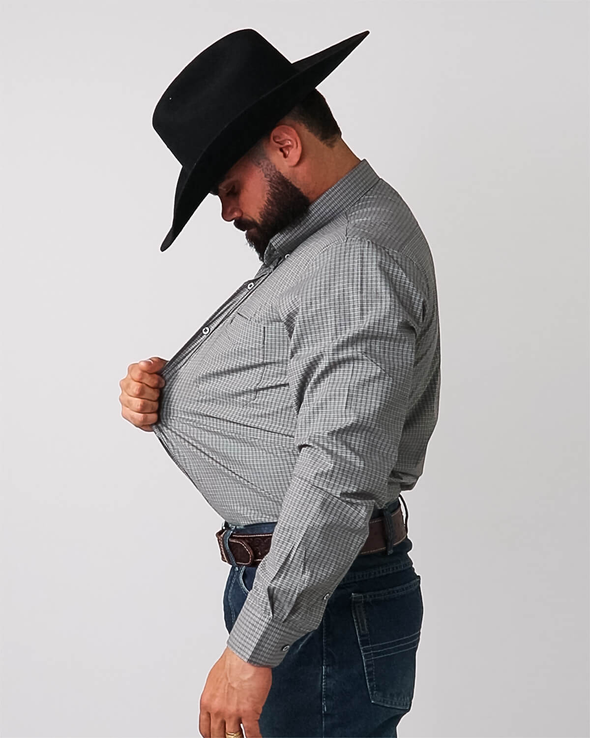 Camisa Xadrez Masculina Algodão Egípcio com Elastano Manga Longa