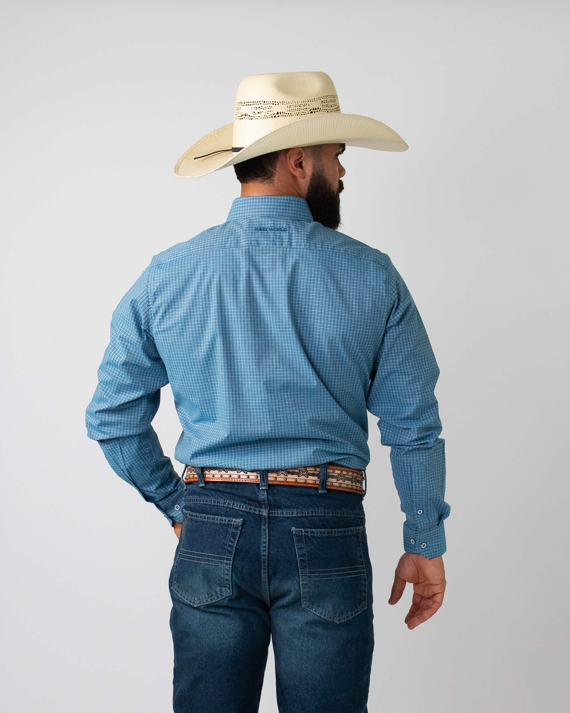 Camisa Xadrez Masculina Algodão Egípcio com Elastano Manga Longa