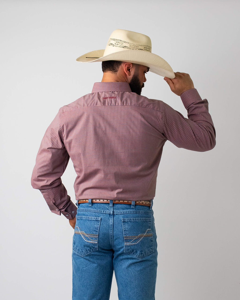 Camisa Xadrez Masculina Algodão Egípcio com Elastano Manga Longa