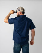 Camisa Básica Masculina Algodão Egípcio com Elastano e Bolso Manga Curta