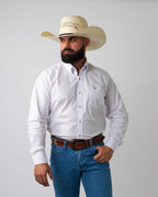 Camisa Básica Masculina Algodão Egípcio com Elastano e Bolso Manga Longa