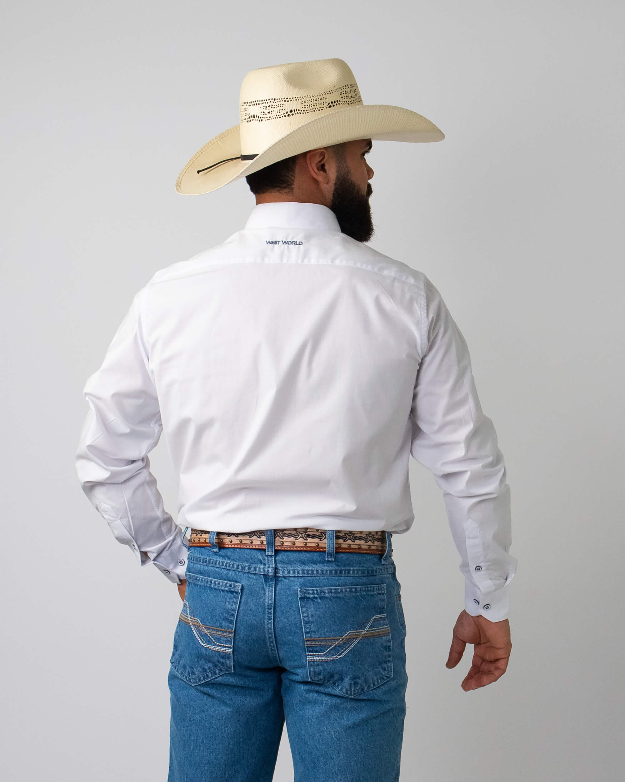 Camisa Básica Masculina Algodão Egípcio com Elastano e Bolso Manga Longa