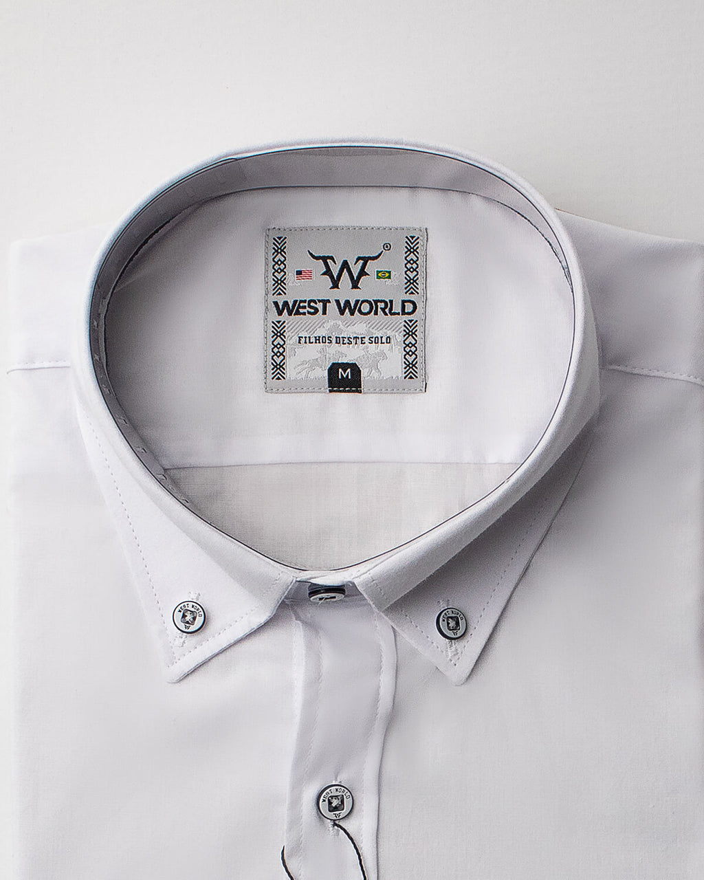 Camisa Básica Masculina Algodão Egípcio com Elastano e Bolso Manga Longa