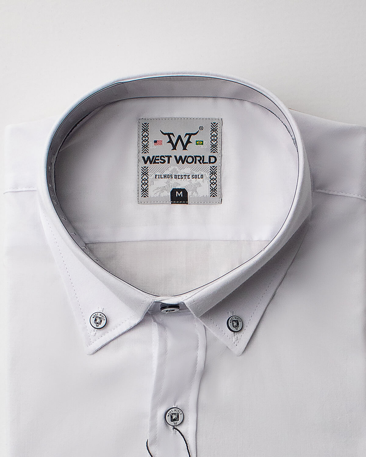 Camisa Básica Masculina Algodão Egípcio com Elastano e Bolso Manga Longa