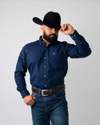 Camisa Básica Masculina Algodão Egípcio com Elastano e Bolso Manga Longa