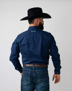 Camisa Básica Masculina Algodão Egípcio com Elastano e Bolso Manga Longa