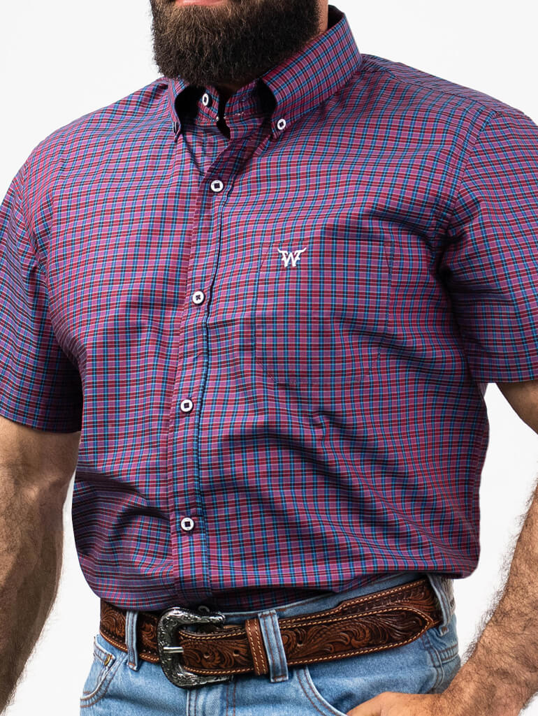 Camisa Masculina Manga Curta Xadrez WestWorld