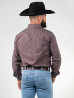 Camisa Xadrez Masculina Algodão Egípcio Manga Longa