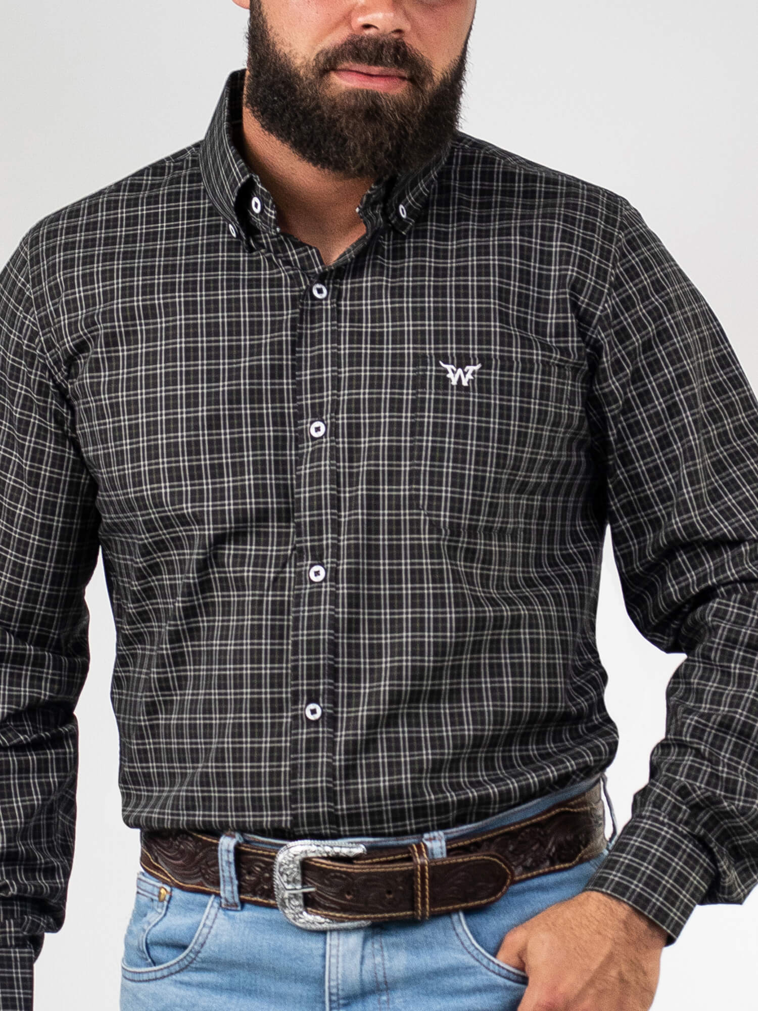 Camisa Masc ML Xadrez Algodão Egípcio WestWorld